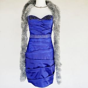 Embellished Satin Formal Evening Dress